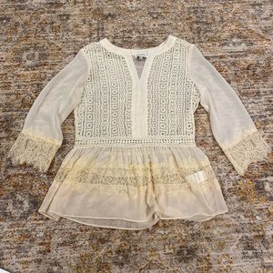 Anthropology Harlyn crochet lace detail blouse, size small, NWOT